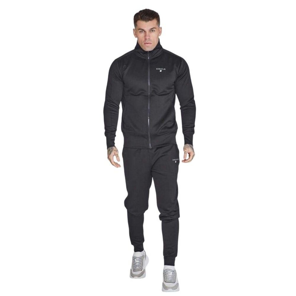SikSilk Mens Essential Athletic Jacket / Black